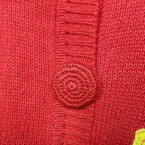 VTG Designers Studio Originals 2X Red Tropical Short Sleeve Sweater Embroidered - Picture 9 of 14